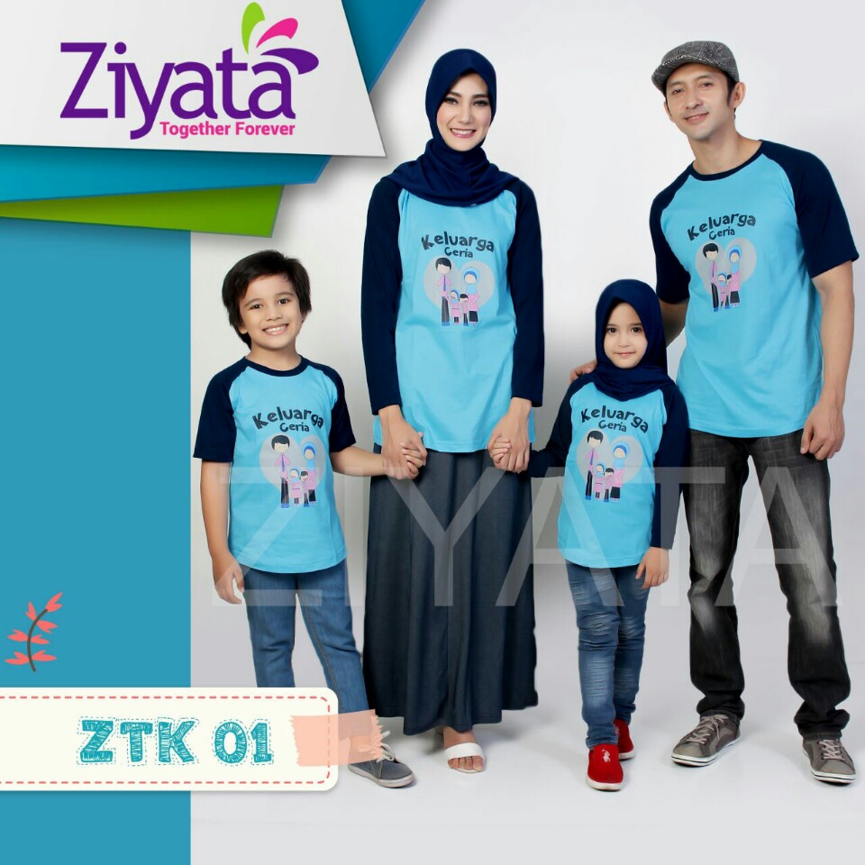 Jual Baju Family Ziyata Kaos Couple Keluarga Muslim ZTK 01