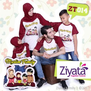 Kaos Ziyata Couple Baju Family Bandung Putih Merah ZT 014