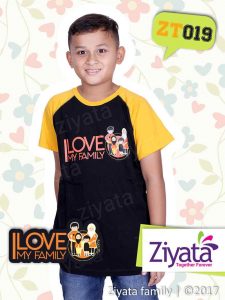 Kaos Kembaran Ayah Ibu Anak Laki Hitam Kuning Ziyata ZT019